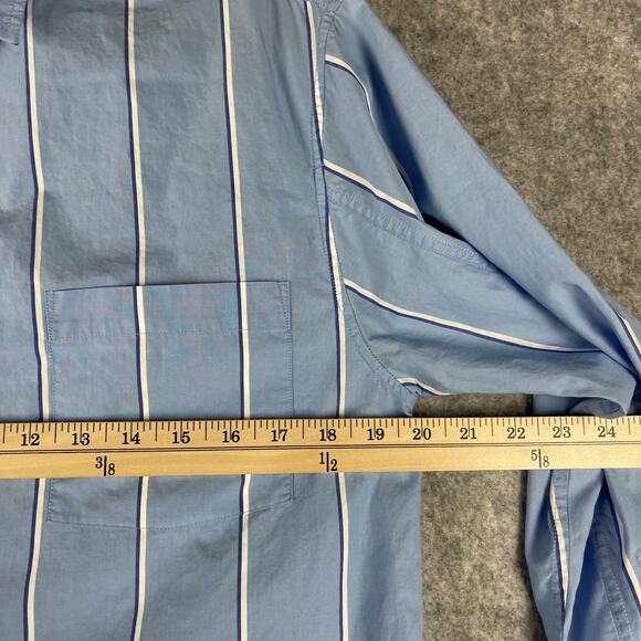 Citizens of Humanity Kayla Shirt XS Blue Canyon Stripe Button Up Poplin Cotton - Picture 7 of 16